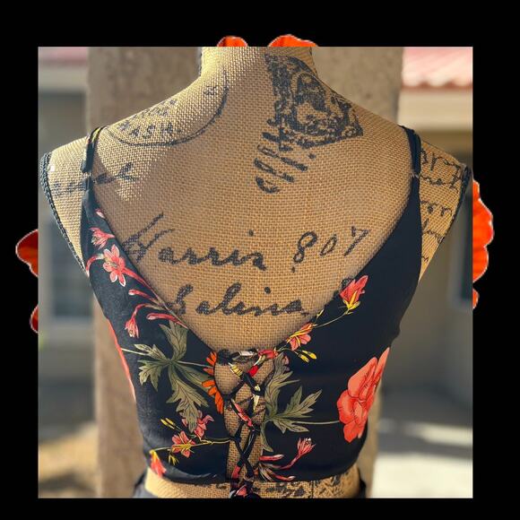 Lulus Bloom With a View Black Floral Print Two-Piece Maxi Dress Size XL - Picture 6 of 14